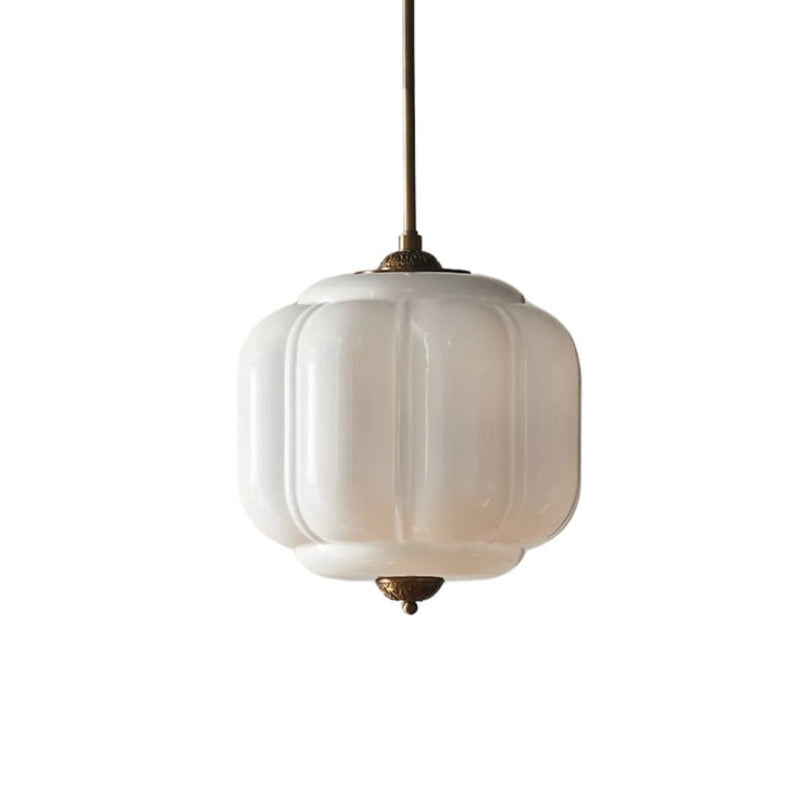 Eloise Vintage Pendant Light - Milk Glass Shade Light for Dining Room