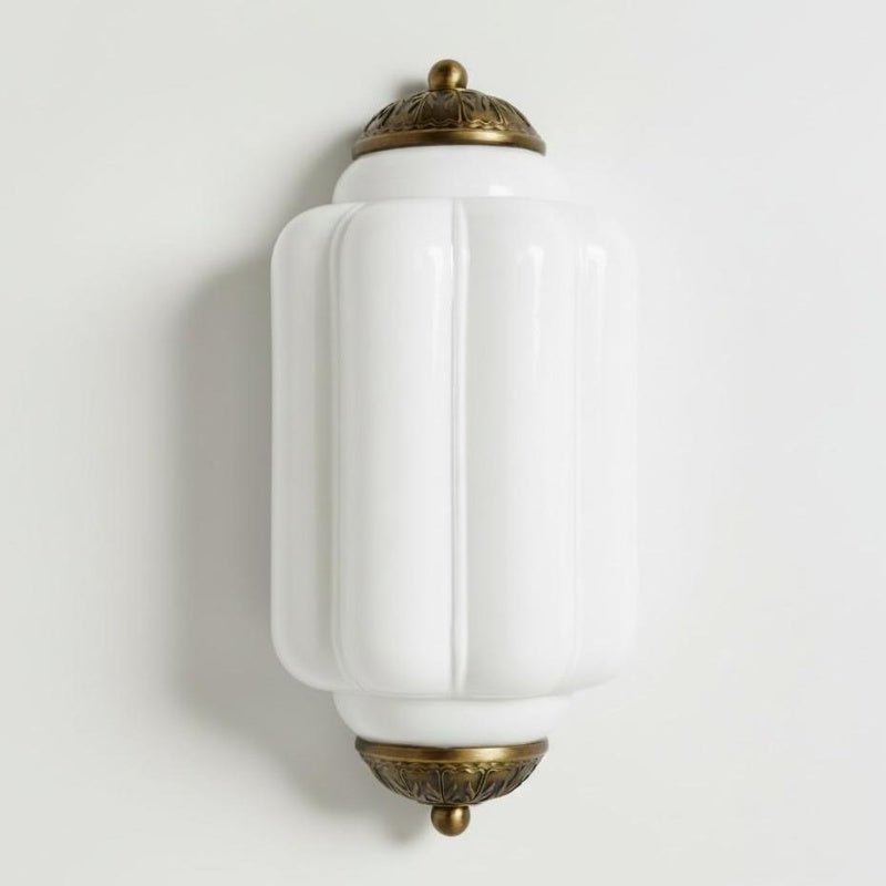 Eloise Flush Mount Sconce - Vintage Milk Glass Light for Bedside