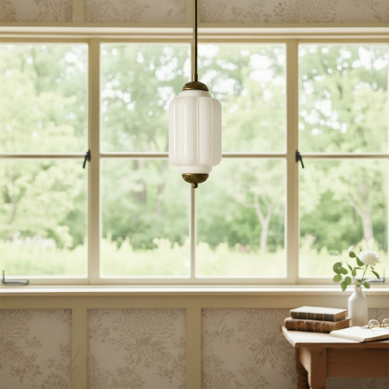 Eloise Vintage Glas-Pendelleuchte – Schlanke Lampenschirmbeleuchtung für die Küche