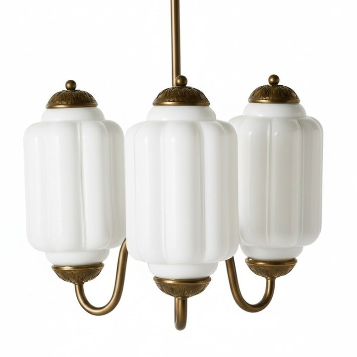 Eloise Vintage Kronleuchter - Milchglas 3-Kopf-Lampe für Schlafzimmer