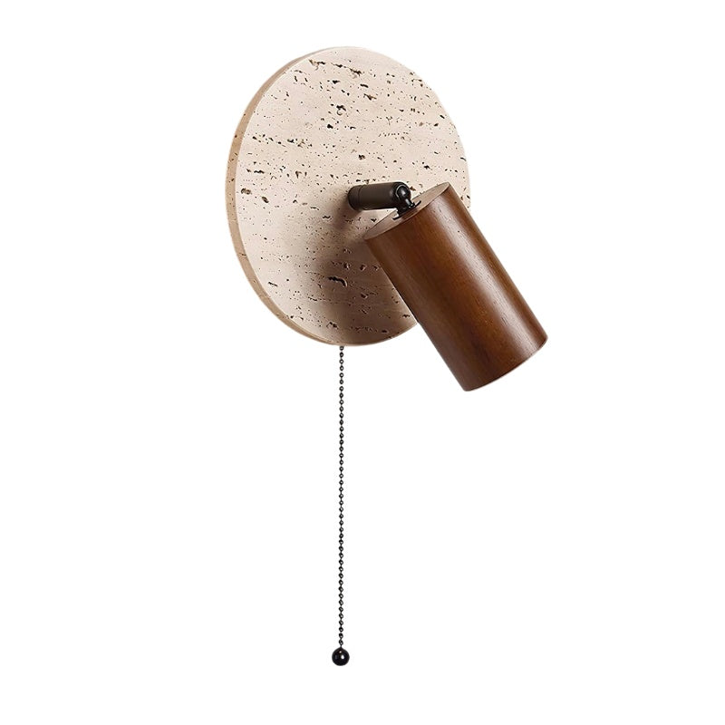 Wandlampe aus Travertin im Wabi-Sabi-Stil