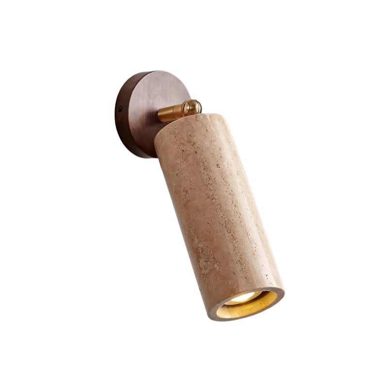 Adjustable Travertine Cylindrical Tube Wall Lamp