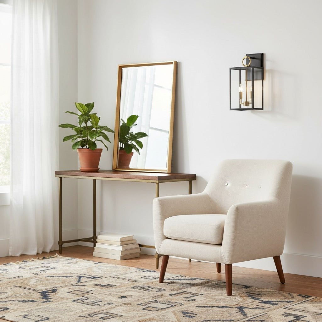 Ferrix Iron Outdoor Wall Lamp - Industrial Rectangular Glass Sconce