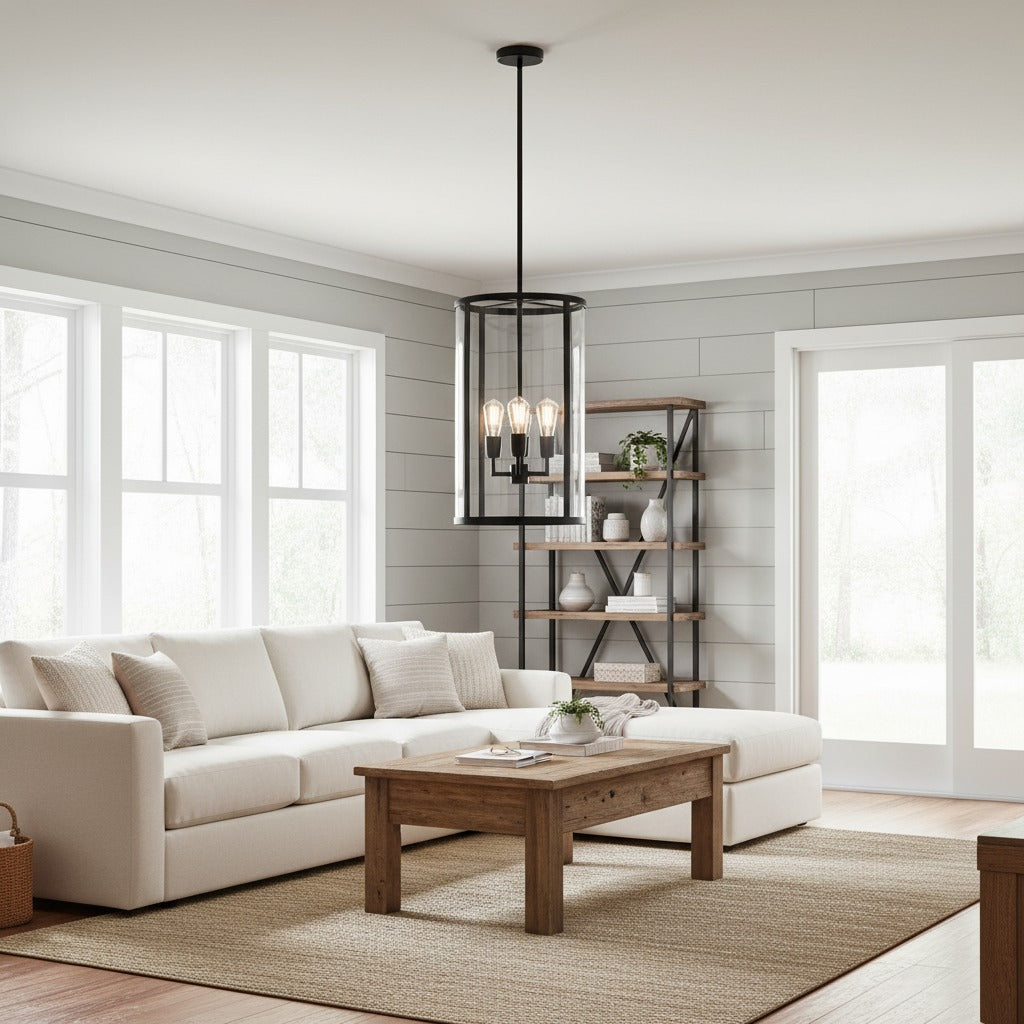 Ferrix Industial Iron Pendant Lamp - Glass Outdoor Lantern Lighting