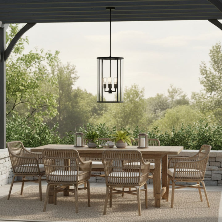 Ferrix Industial Iron Pendant Lamp - Glass Outdoor Lantern Lighting