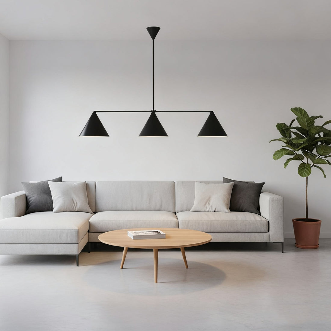 Brivana Modern Metal Chandelier - Black Cone Pendant Lamp for Office