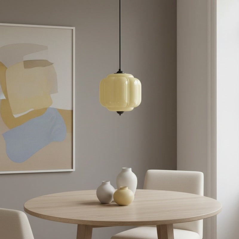 Eloise Vintage Pendant Light - Milk Glass Shade Light for Dining Room