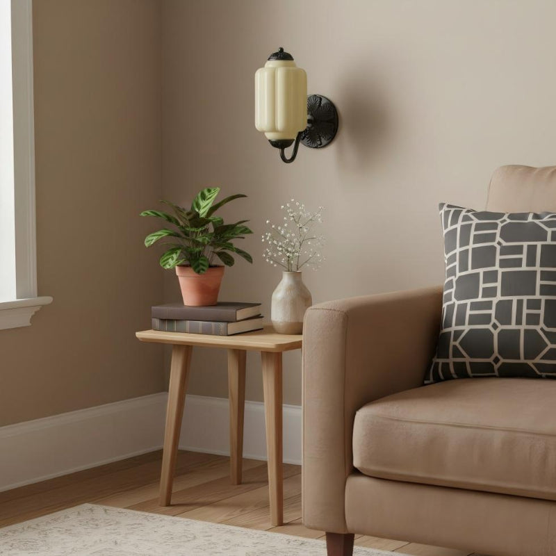 Milk Glass Vintage Eloise Bedside Wall Sconce