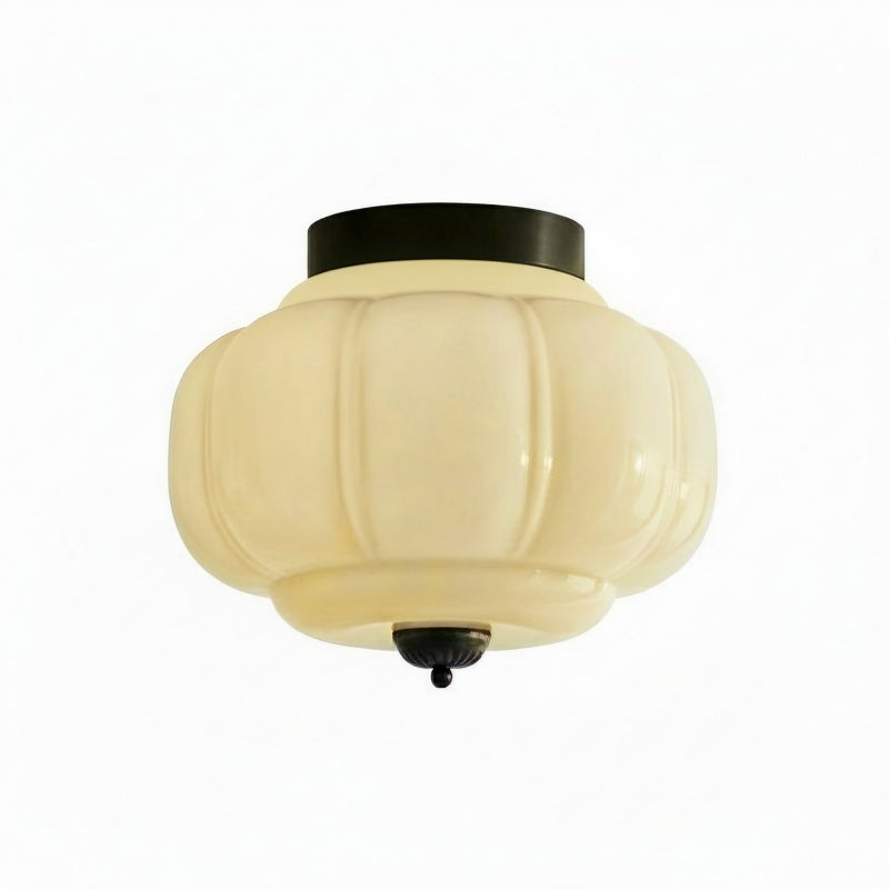 Eloise Milk Glass Ceiling Light - Retro Semi Flush Mount for Kitchen