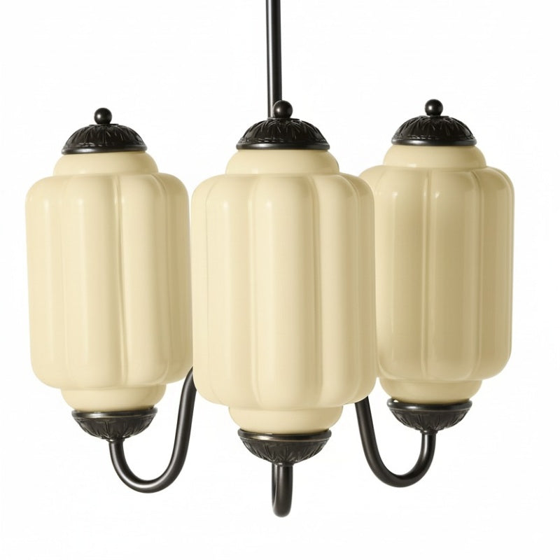 Eloise Vintage Chandelier - Milk Glass 3-Head Lamp for Bedroom