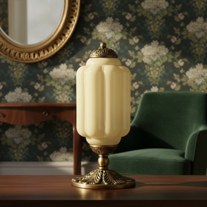 Vintage Milk Glass Eloise Table Lamp