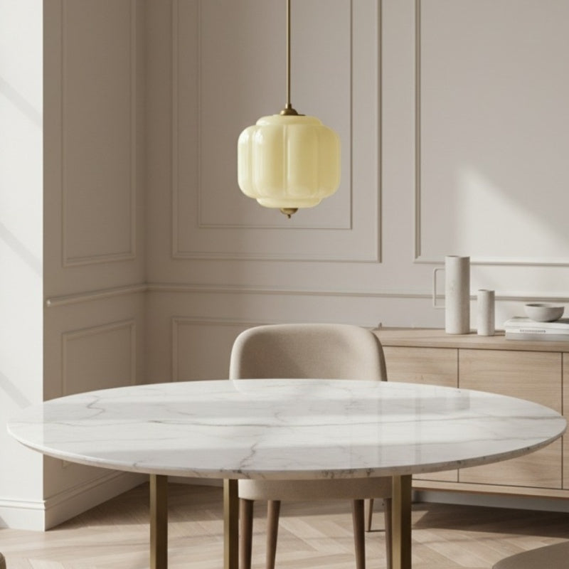 Eloise Vintage Pendant Light - Milk Glass Shade Light for Dining Room