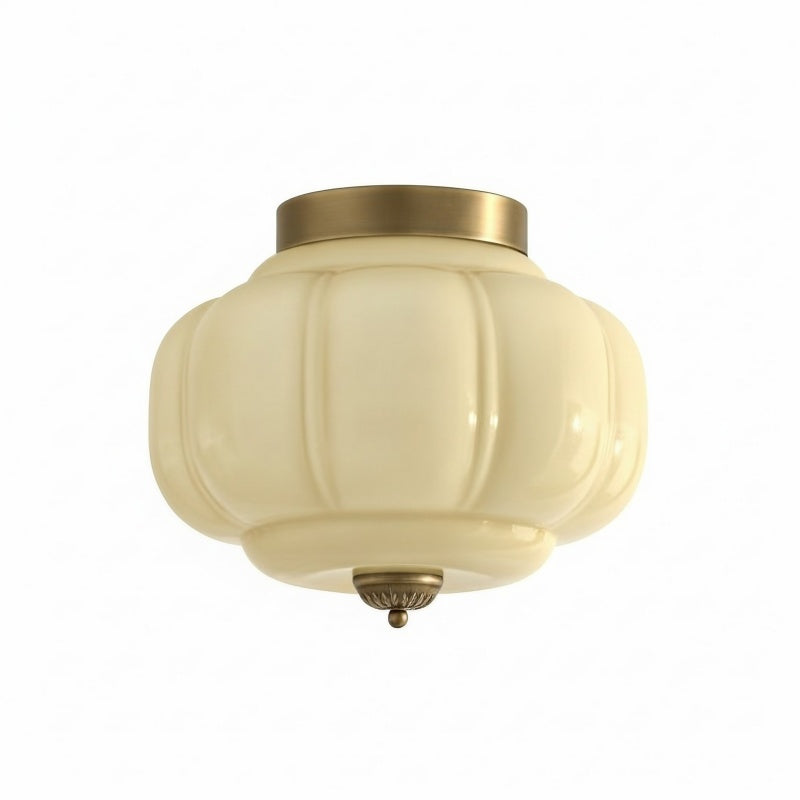 Eloise Milk Glass Ceiling Light - Retro Semi Flush Mount for Kitchen