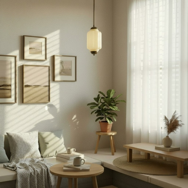 Eloise Vintage Glass Pendant Lamp - Slim Shade Lighting for Kitchen